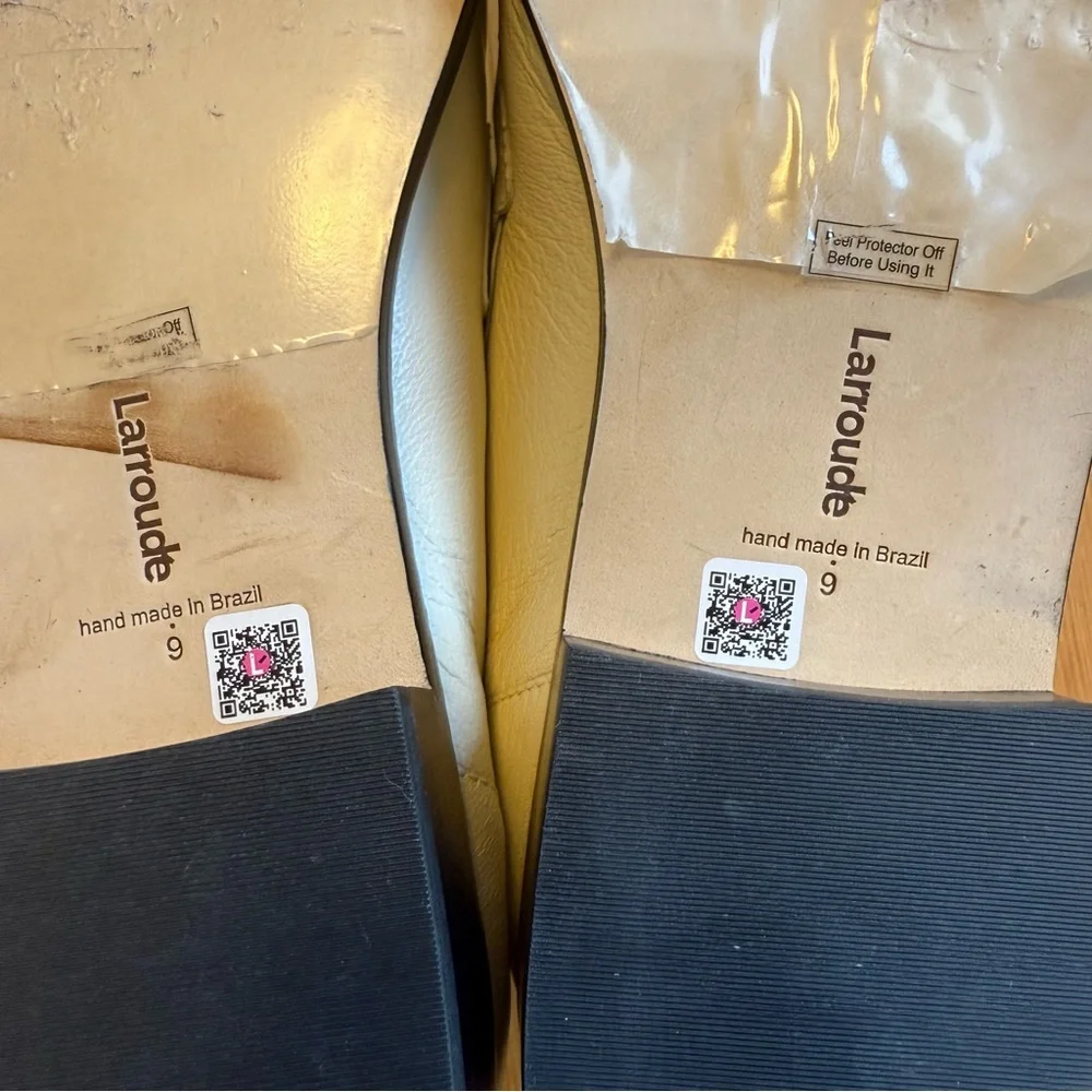 Larroude Cream Leather Loafers - Picture 8 of 16